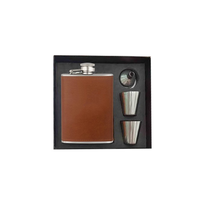 Čutara Barbaric usnjena s kozarčki+lij, motiv pušk 2,35dl