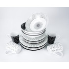 POSODE KOMPLET BLACK-WHITE 16-delni IZ MELAMINA 917186