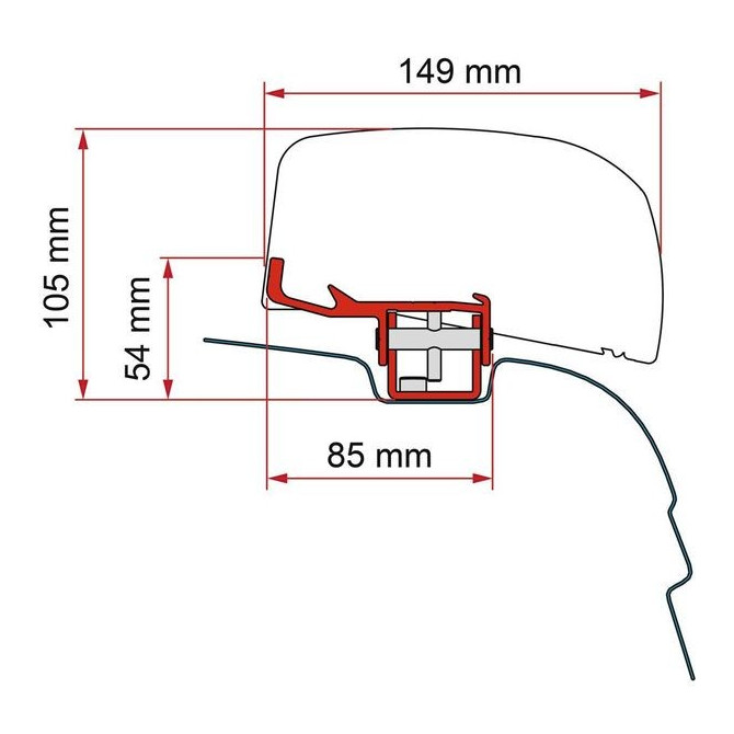 KIT ZA MONTAŽO FIAMMA T5/T6 F40 VAN Deep black 98655Z152 od 2003