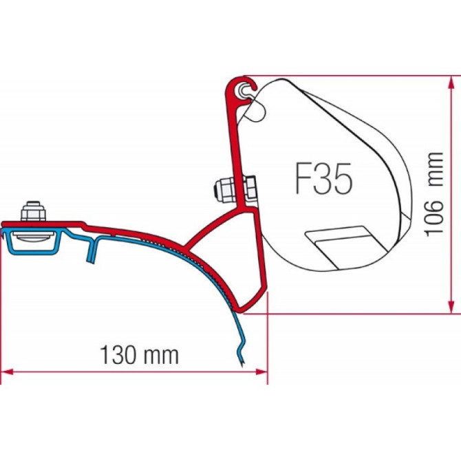 Kit za montažo Fiamma za VW T5/T6 Multivan Transporter