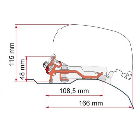 KIT ZA MONTAŽO FIAMMA DUCATO od 2006 nizek profil (H2/L4) ZA F80s/F65s 98655Z148