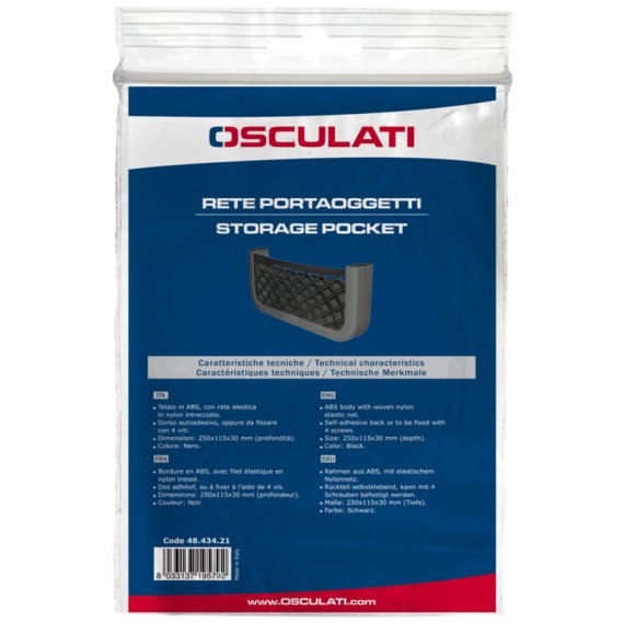 Mreža za držanje predmetov 250x115x30mm črna