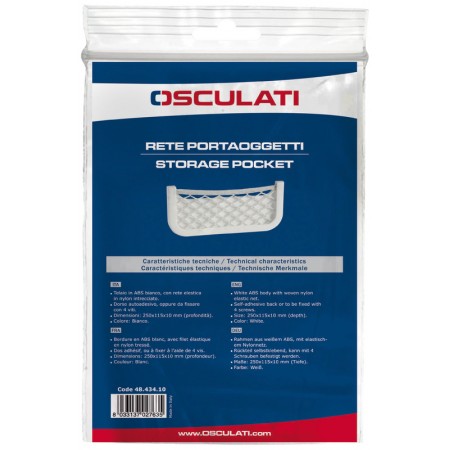 Mreža za držanje predmetov 250x115x30mm bela