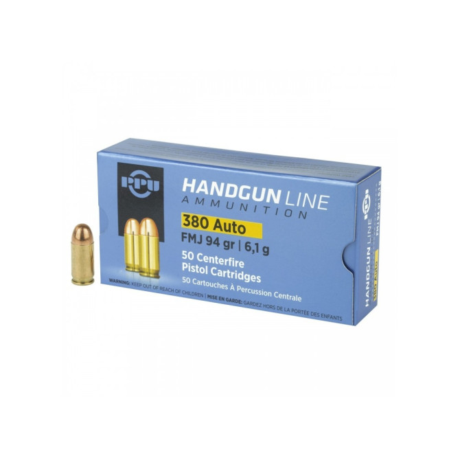 Naboj PPU 380 auto FMJ 6,1g/94gr