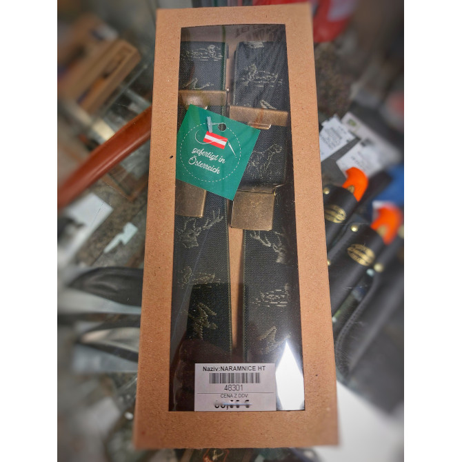 Naramnice HT Hunting s sponko Zelene z motivom jelena