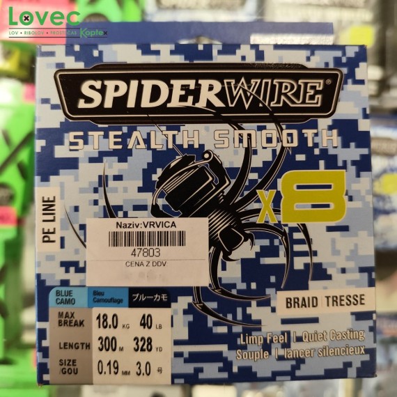 Vrvica Spiderwire 0,19mm 300mt 18,0kg modra