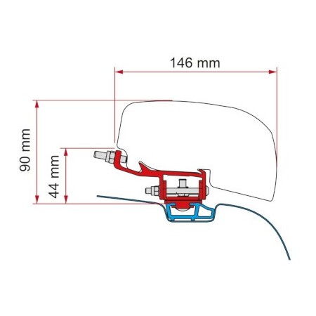 Kit za montažo tendo Fiamma F40 T5/T6 s tračnico DB