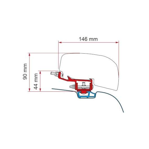 Kit za montažo tendo Fiamma F40 T5/T6 s tračnico DB