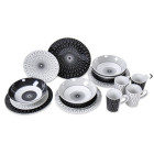 Komplet posode Black-white 16-delni iz melamina