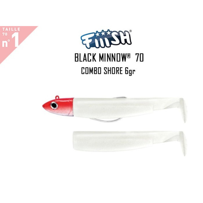 VABA BLACK MINNOW BM 494 COMBO OFF SHORE 6G BELA + RDEČA GLAVA