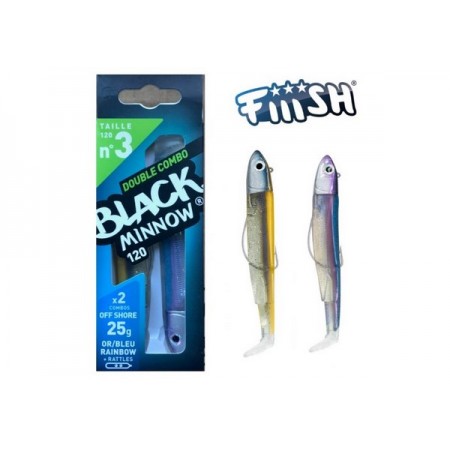VABA BLACK MINNOW BM 783 DOUBLE COMBO OFF SHORE 25G OR/BLUE/RATTLE+RAINB