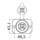 Dvojna vtičnica USB bela